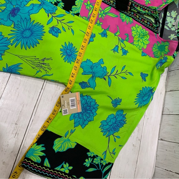 John Mark Embroidered Boho Top Women 2X Tassel Floral Multicolor Kimono Sleeve - Picture 13 of 15